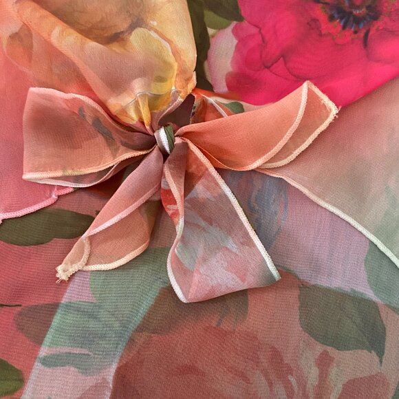 NWT Sheer Floral Multicolour Print Spaghetti Strap Y2K Camisole with Front Tie - Picture 8 of 10